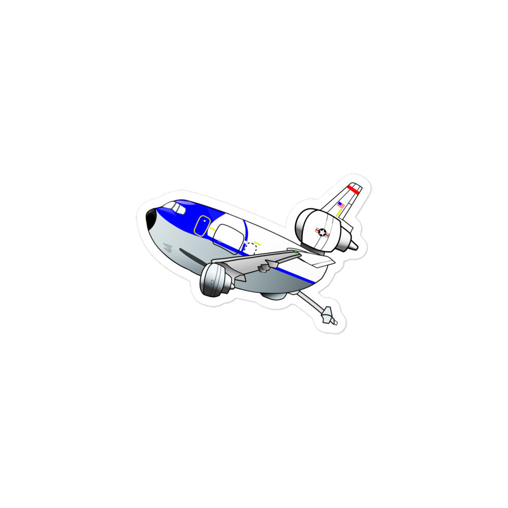 KC-10 "White Top" Red Side Bubble-Free Sticker