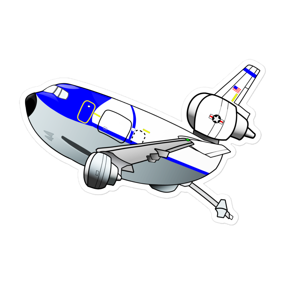 KC-10 "White Top" Blue Side Cartoon Bubble-free stickers