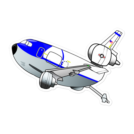KC-10 "White Top" Blue Side Cartoon  Bubble-free stickers