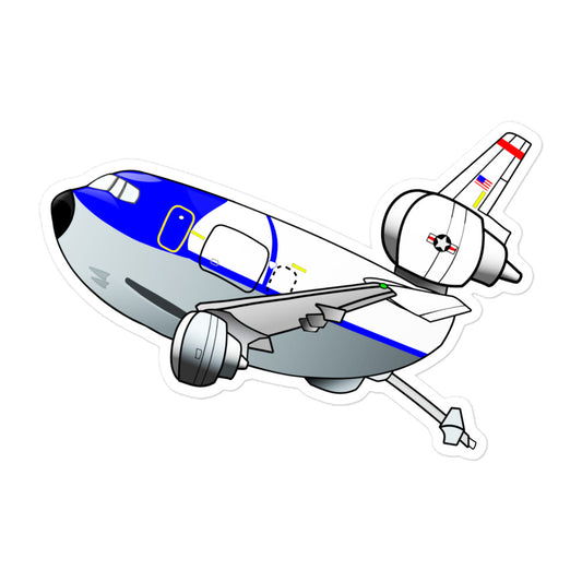 KC-10 "White Top" Red Side  Bubble-Free Sticker