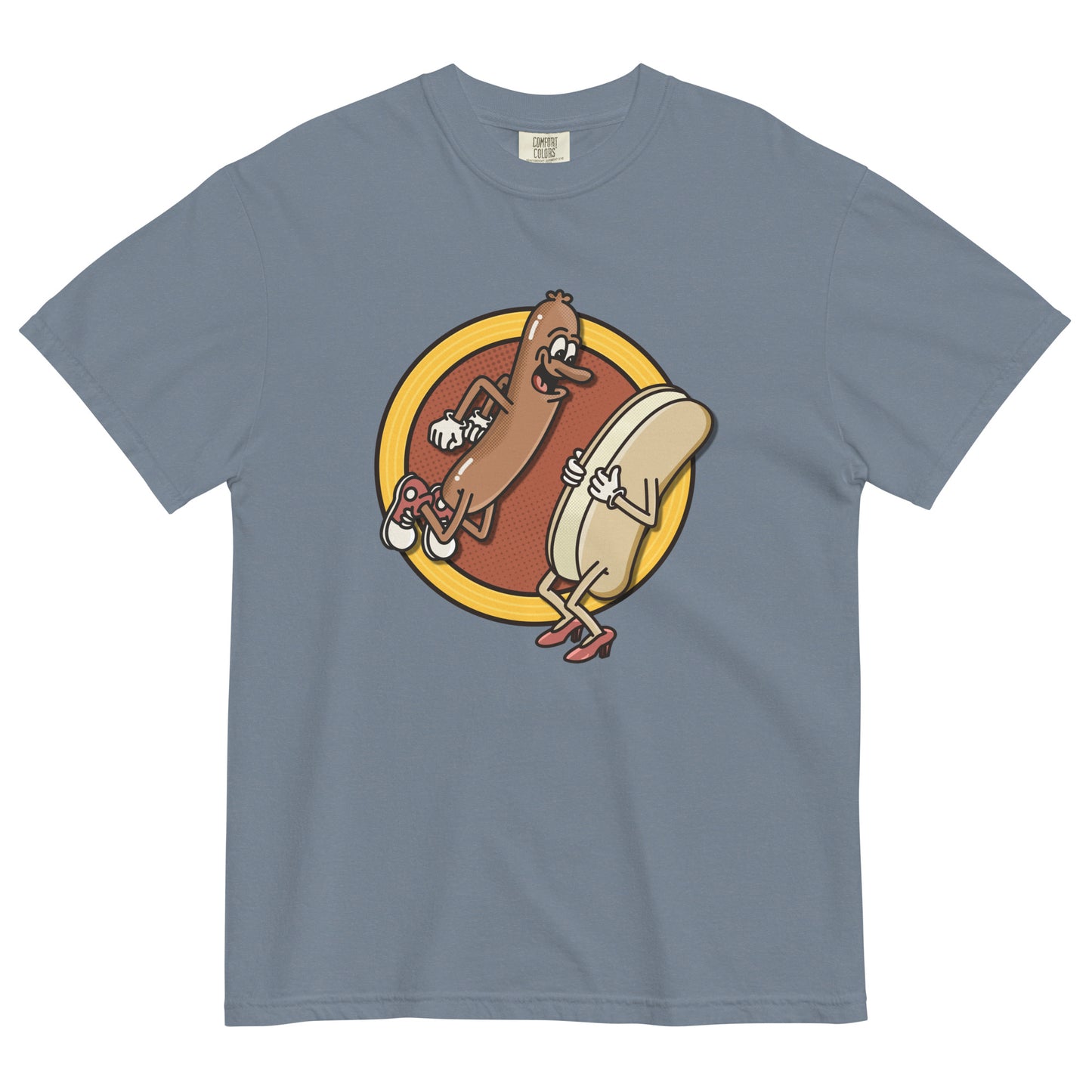 "CATCH!" Hot Dog and Bun Shirt Unisex garment-dyed heavyweight t-shirt