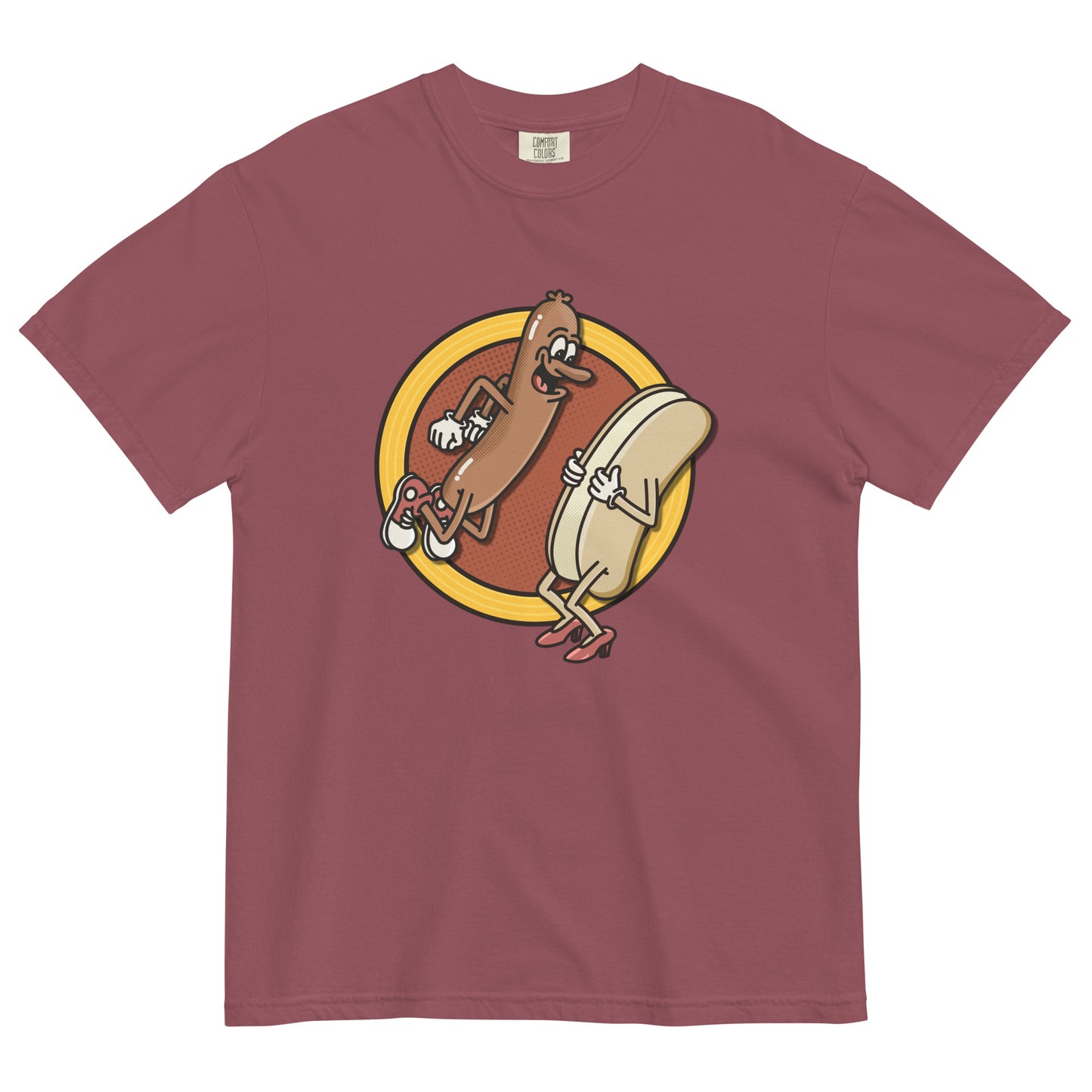 "CATCH!" Hot Dog and Bun Shirt Unisex garment-dyed heavyweight t-shirt