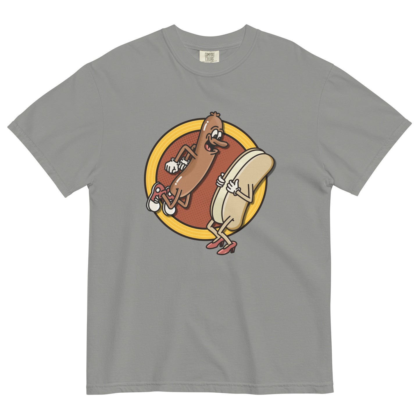 "CATCH!" Hot Dog and Bun Shirt Unisex garment-dyed heavyweight t-shirt
