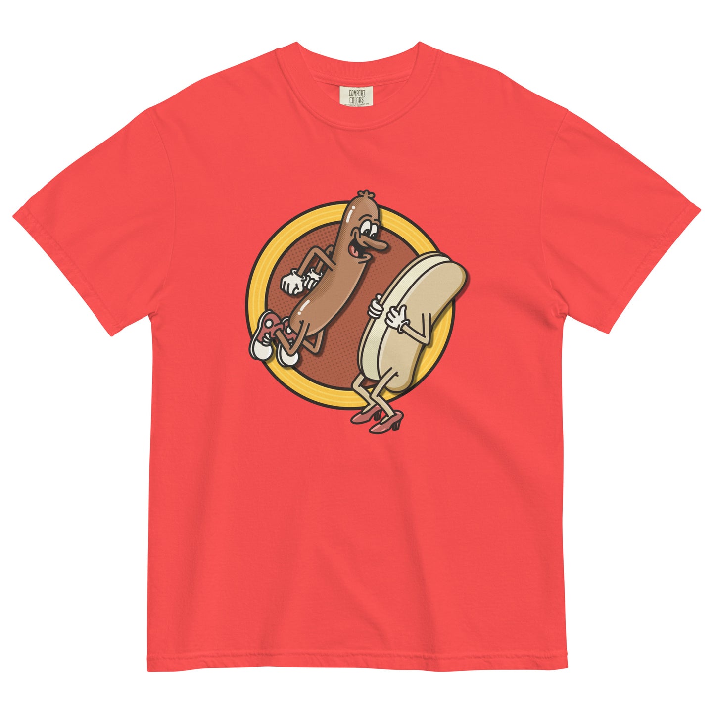 "CATCH!" Hot Dog and Bun Shirt Unisex garment-dyed heavyweight t-shirt