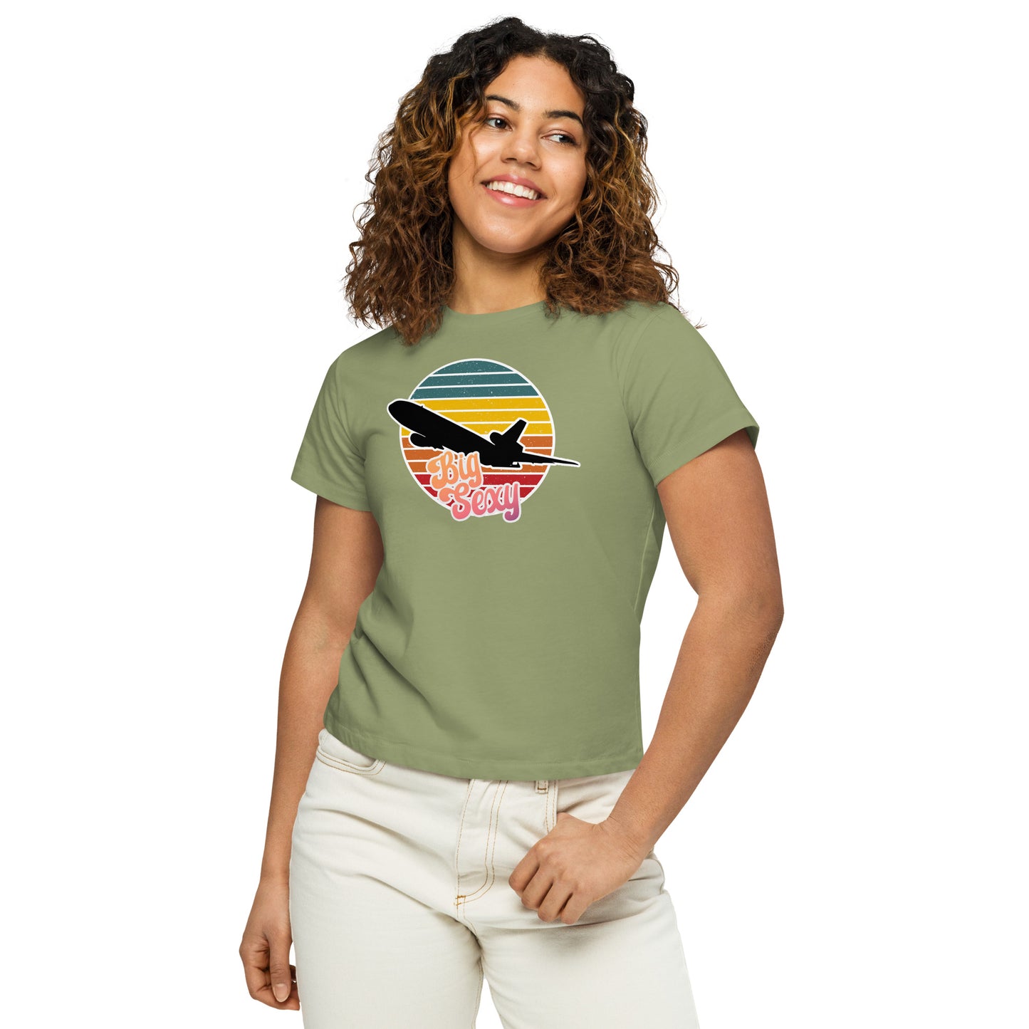 "Big Sexy" KC-10 Retro Logo Women’s high-waisted t-shirt