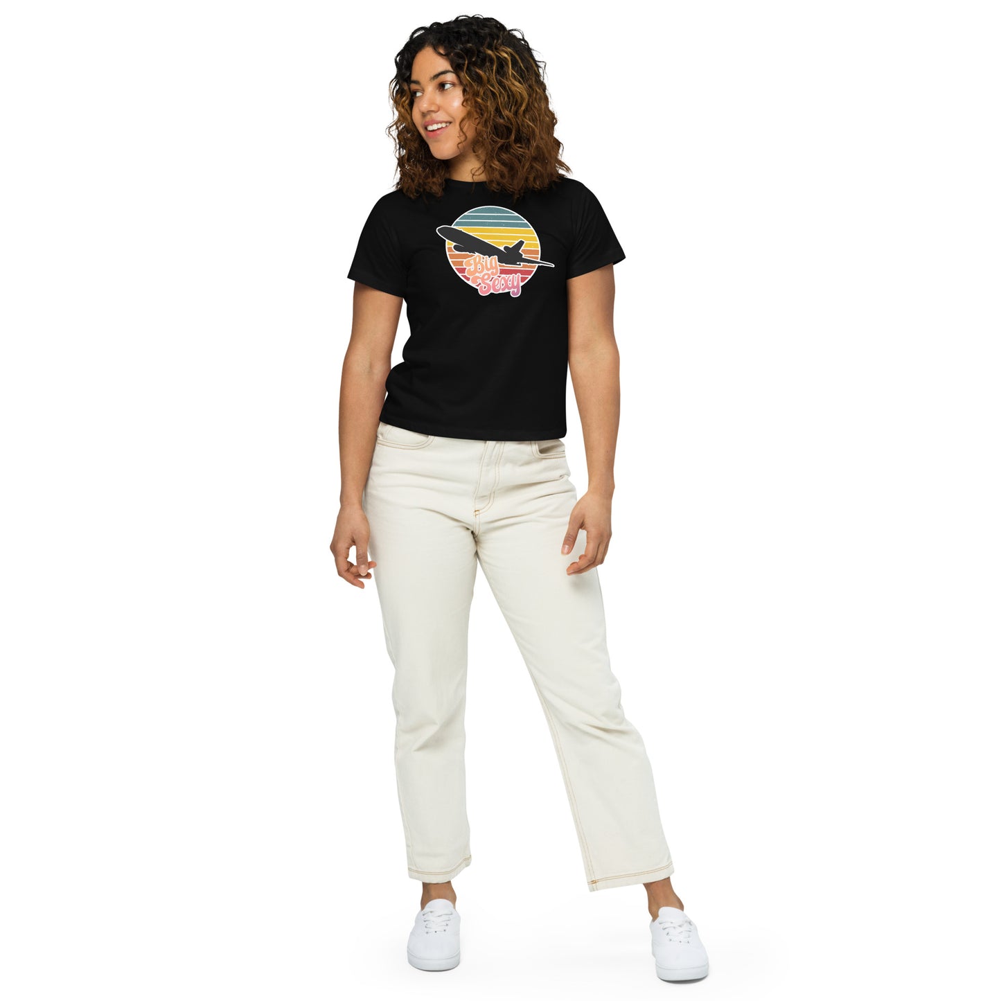 "Big Sexy" KC-10 Retro Logo Women’s high-waisted t-shirt