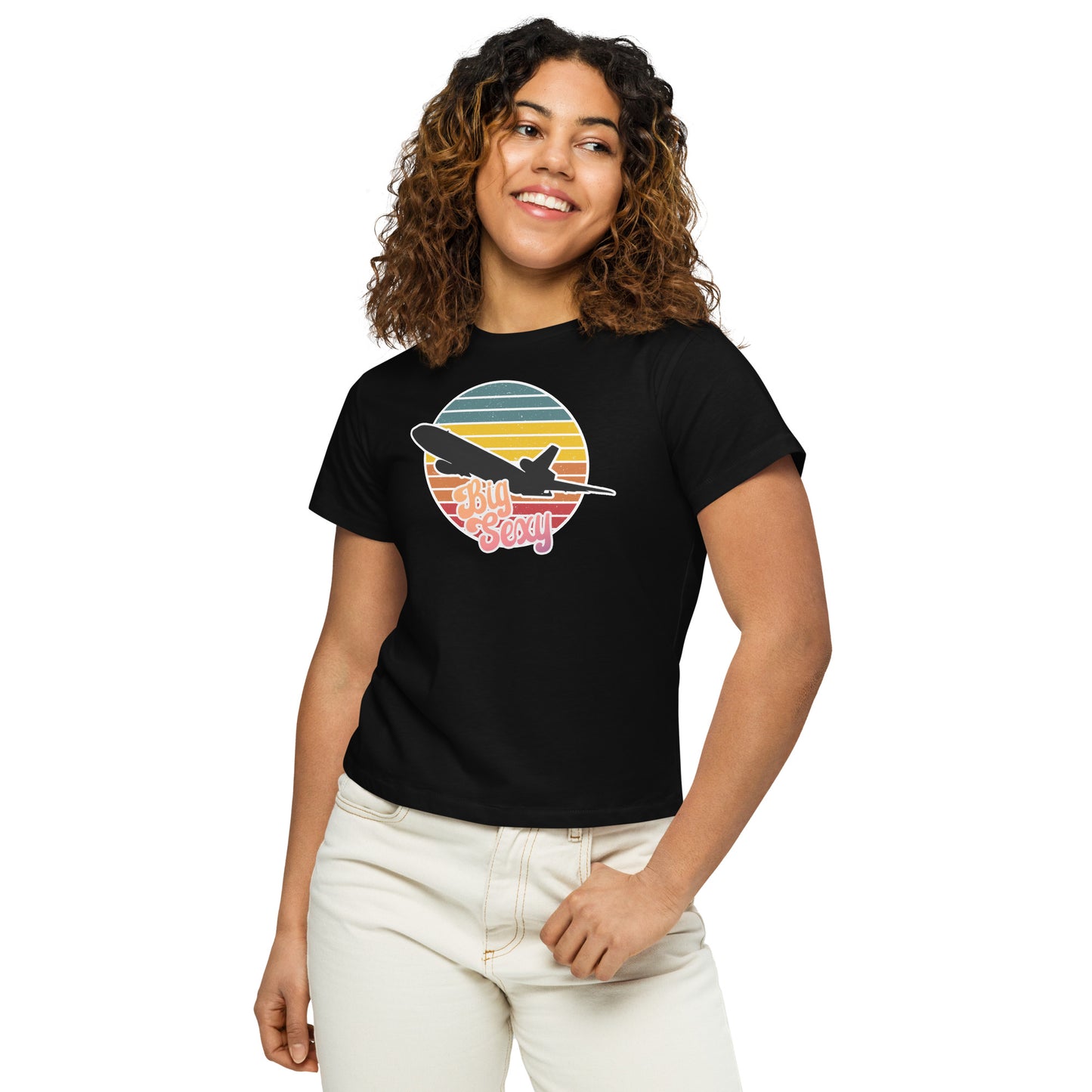"Big Sexy" KC-10 Retro Logo Women’s high-waisted t-shirt