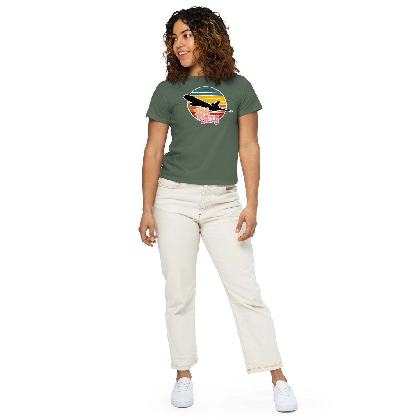 "Big Sexy" KC-10 Retro Logo Women’s high-waisted t-shirt