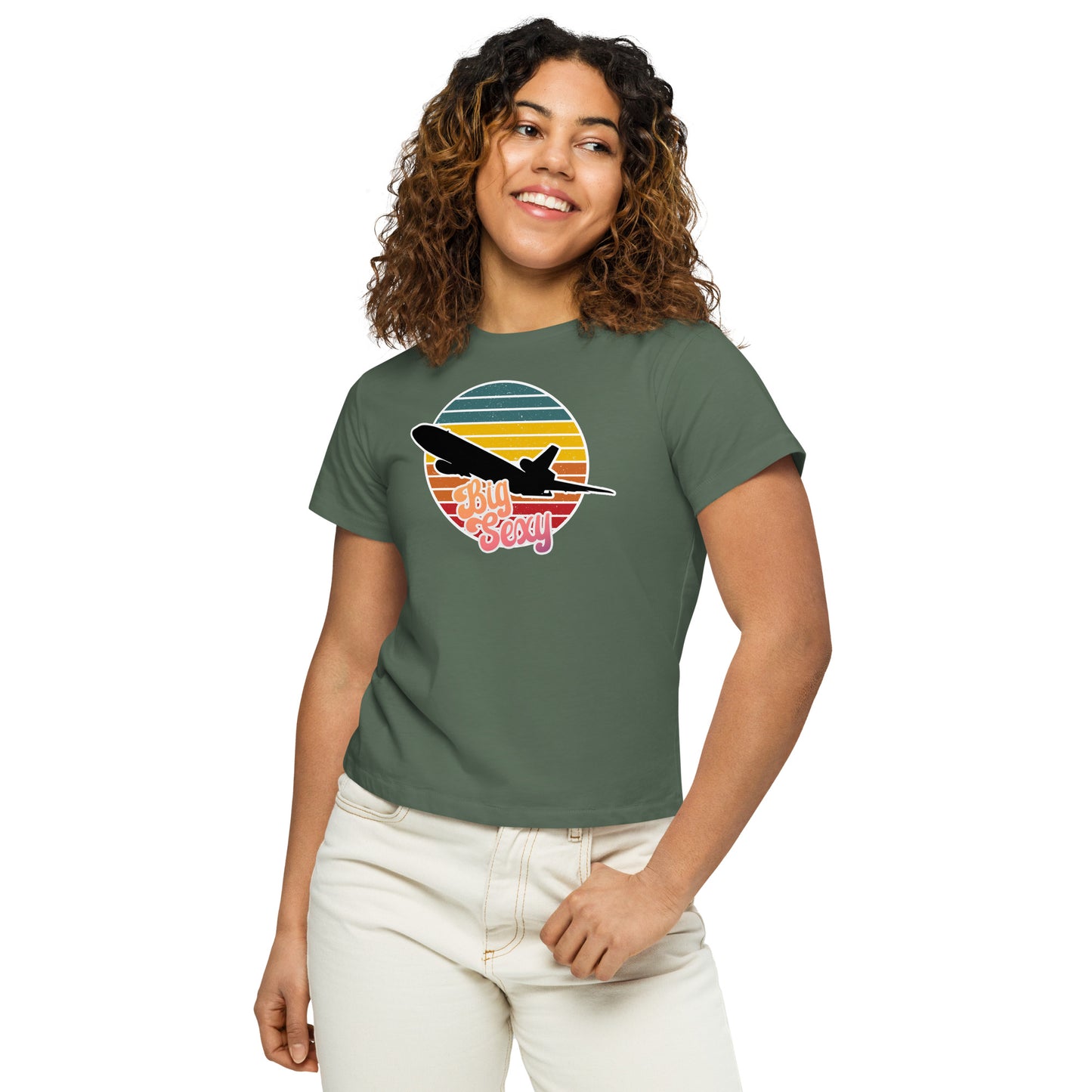 "Big Sexy" KC-10 Retro Logo Women’s high-waisted t-shirt