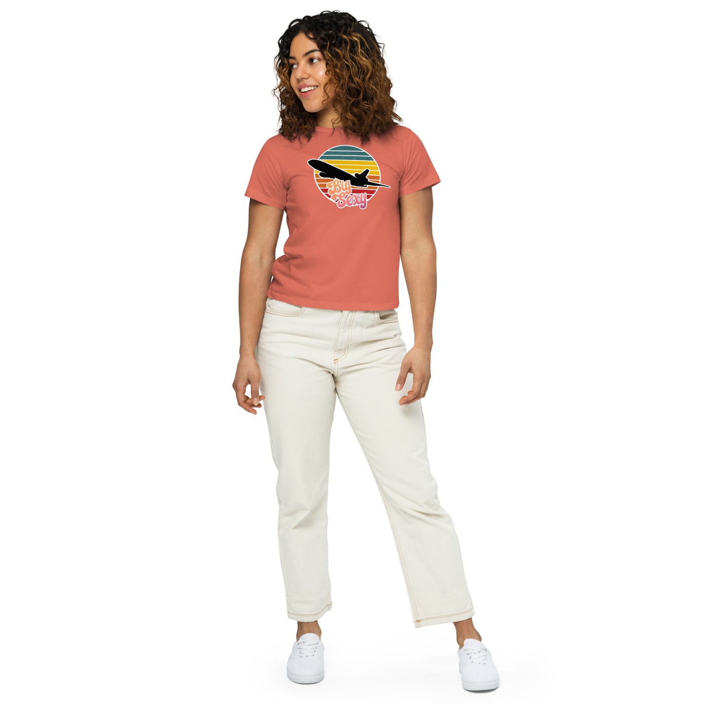 "Big Sexy" KC-10 Retro Logo Women’s high-waisted t-shirt