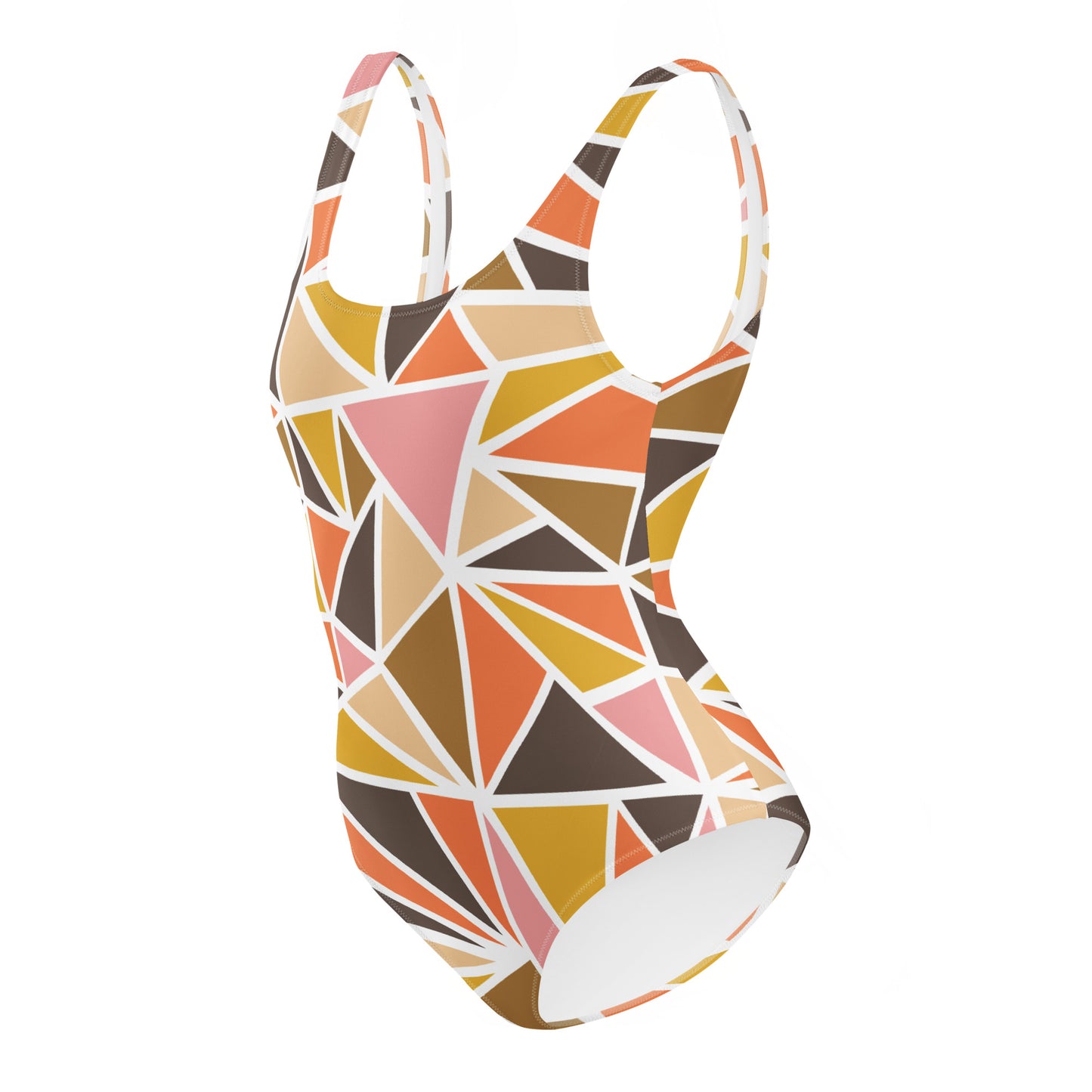 Retro-Geometric One-Piece Swimsuit