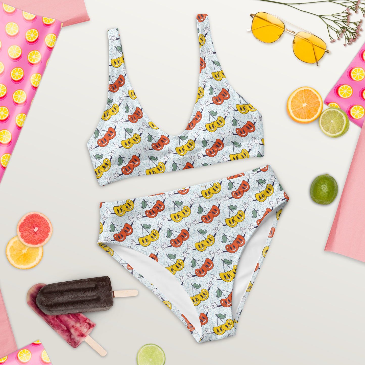 Happy Cherry high-waisted bikini