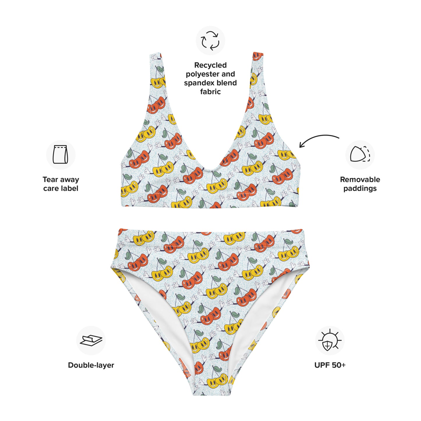 Happy Cherry high-waisted bikini