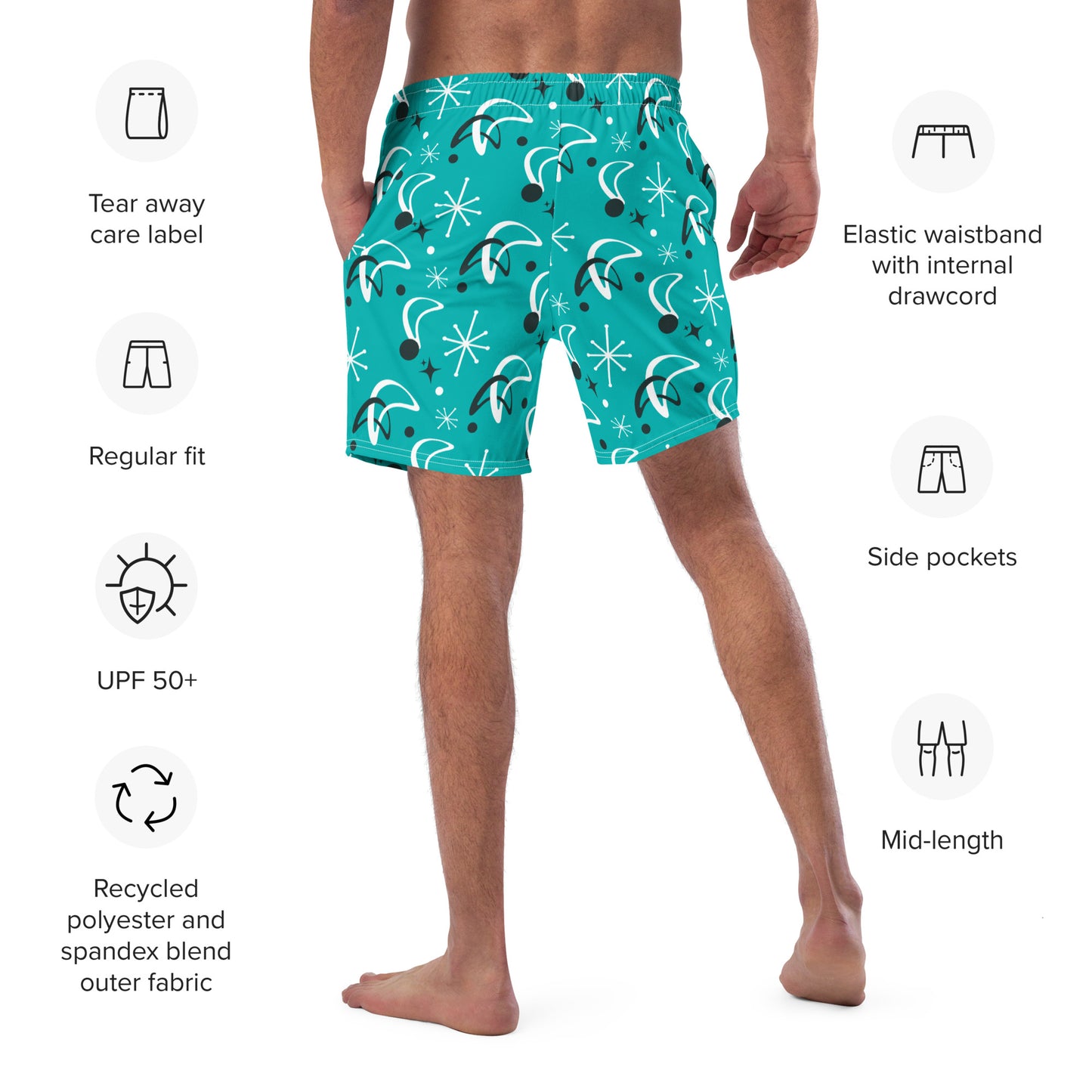 Retro Atomic Age Men's swim trunks