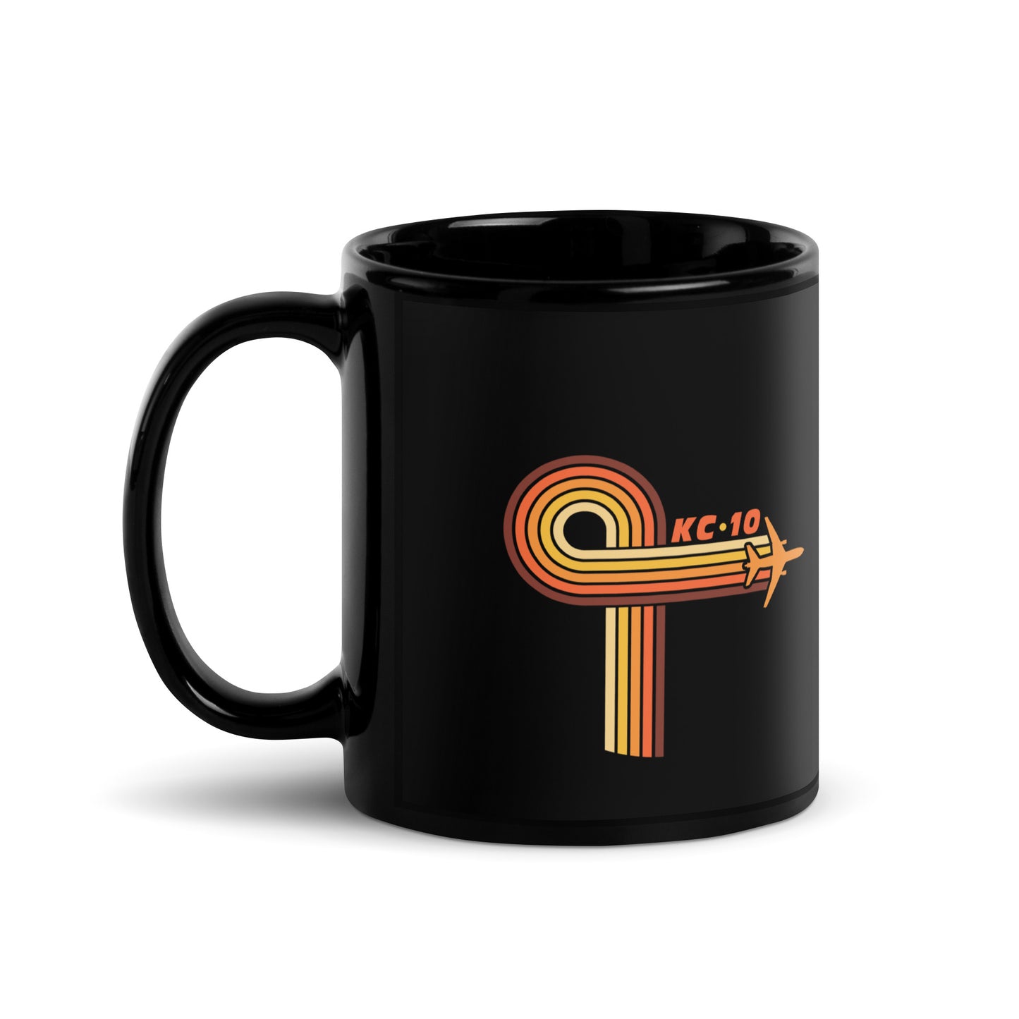 Retro Loop KC10 Black Glossy Mug