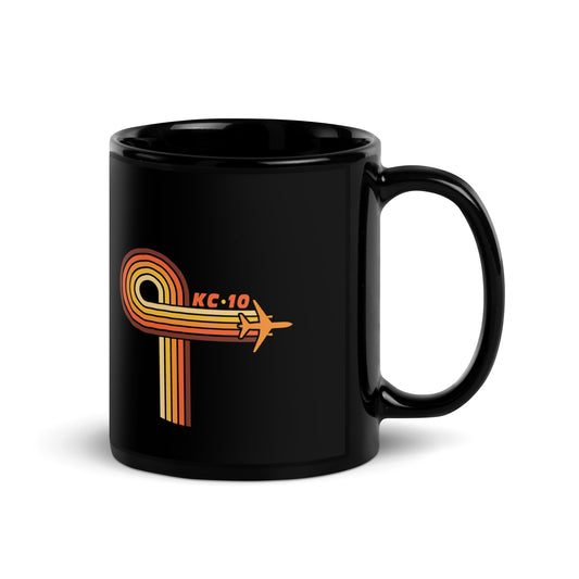 Retro Loop KC10 Black Glossy Mug