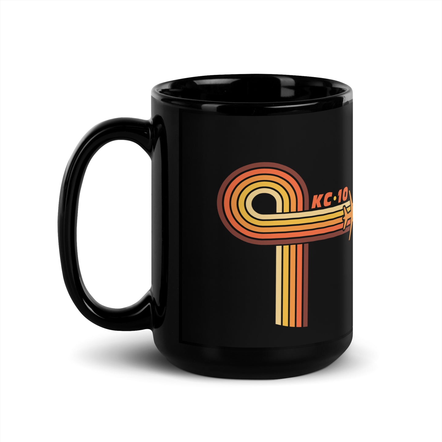 Retro Loop KC10 Black Glossy Mug