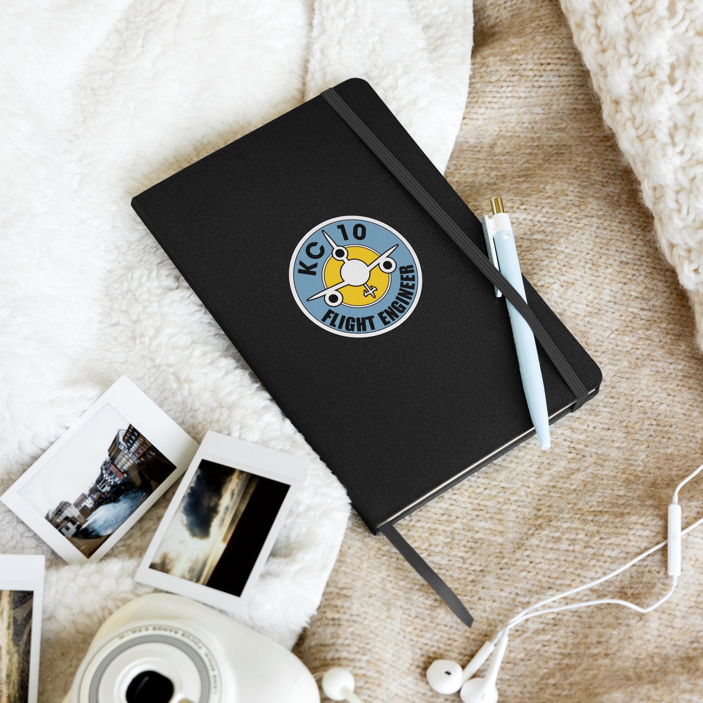 "Flight Engineer" KC-10 Classic Logo Hardcover bound notebook