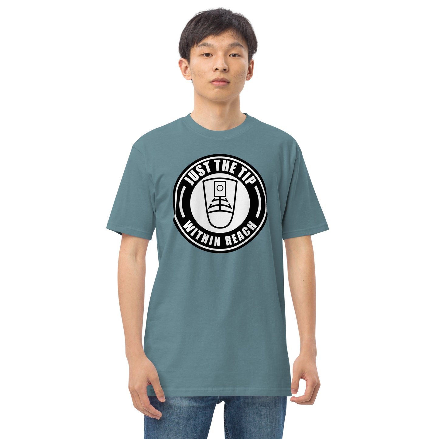 "Just The Tip/Within Reach" UARRSI Logo -Men’s premium heavyweight tee