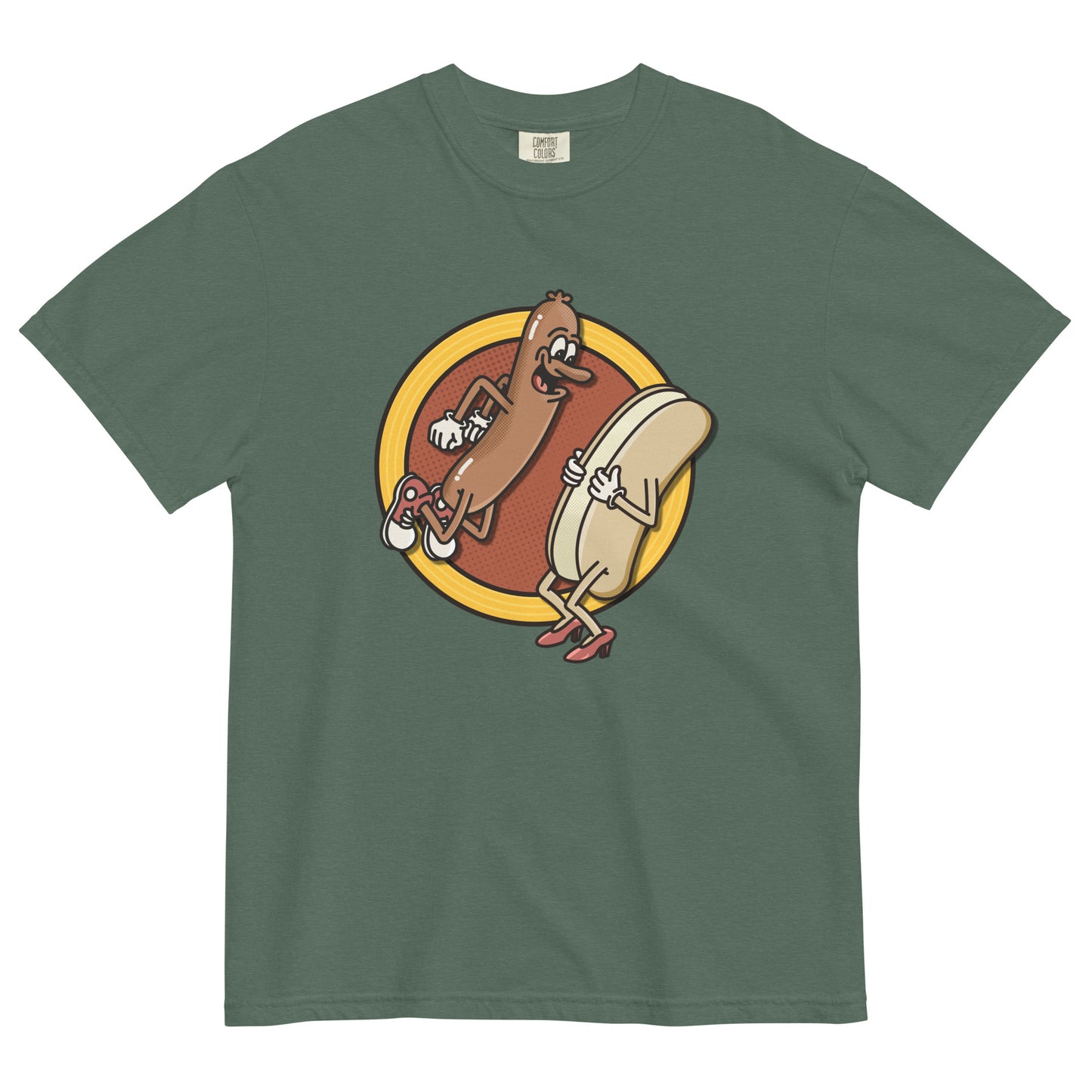 "CATCH!"  Hot Dog and Bun Shirt              Unisex garment-dyed heavyweight t-shirt