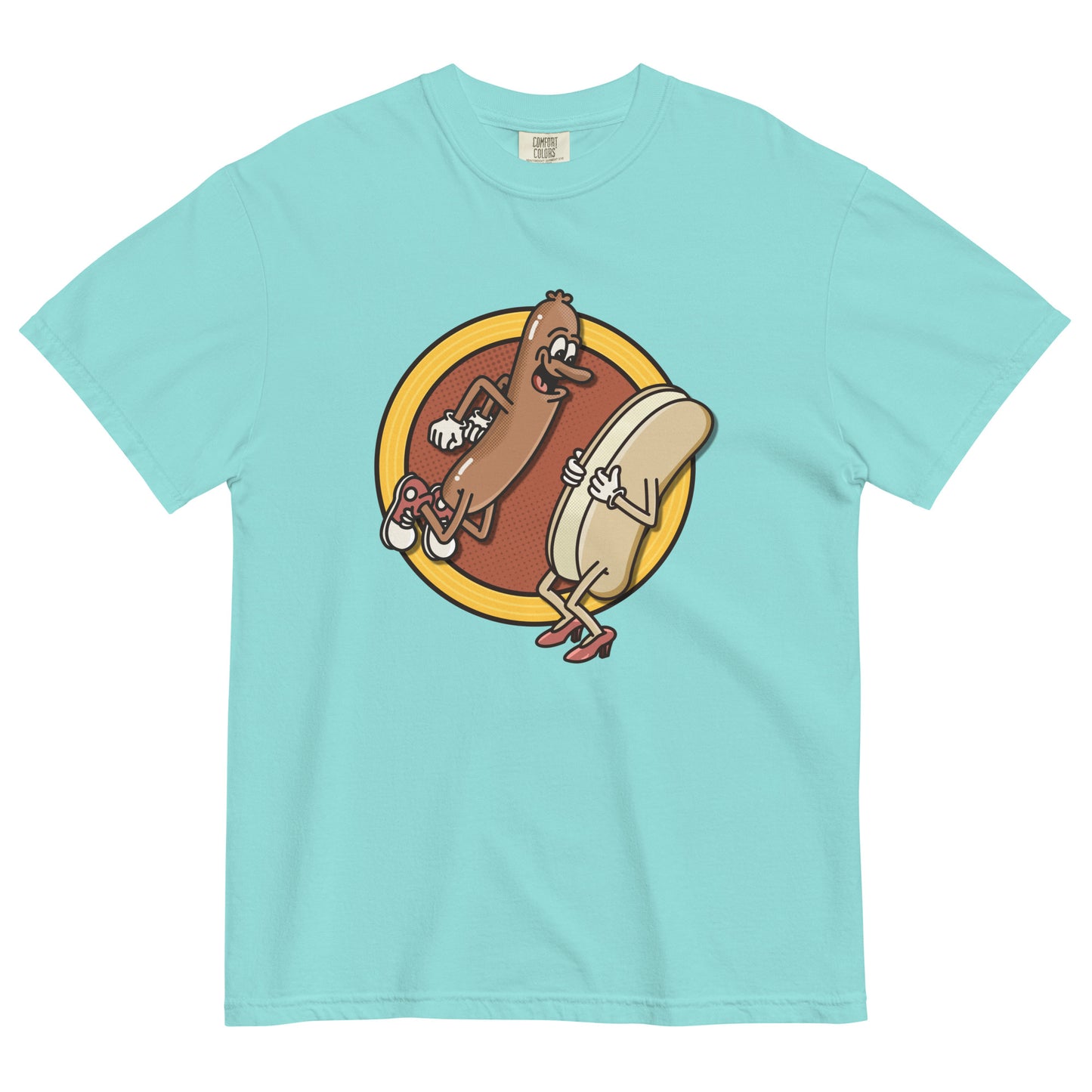 "CATCH!"  Hot Dog and Bun Shirt              Unisex garment-dyed heavyweight t-shirt