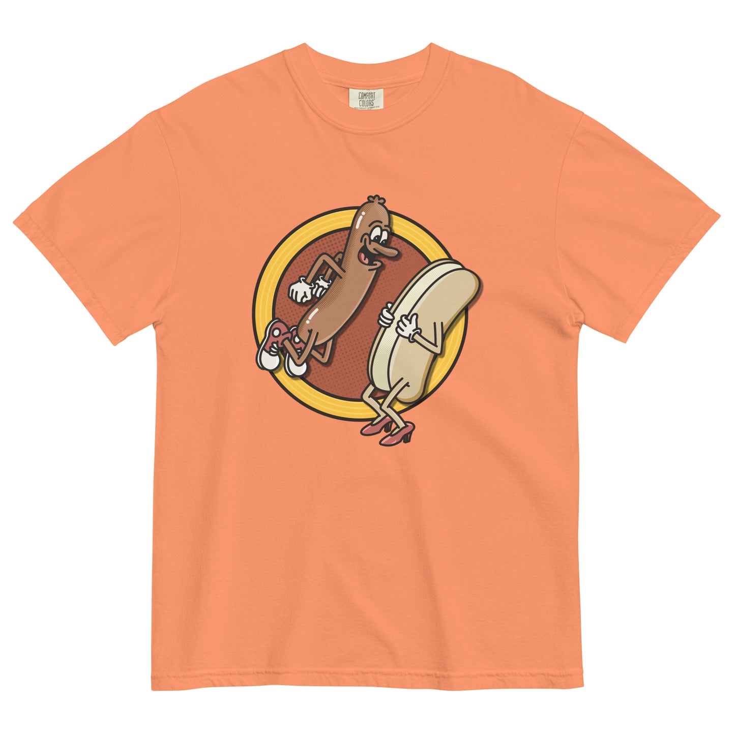 "CATCH!"  Hot Dog and Bun Shirt              Unisex garment-dyed heavyweight t-shirt