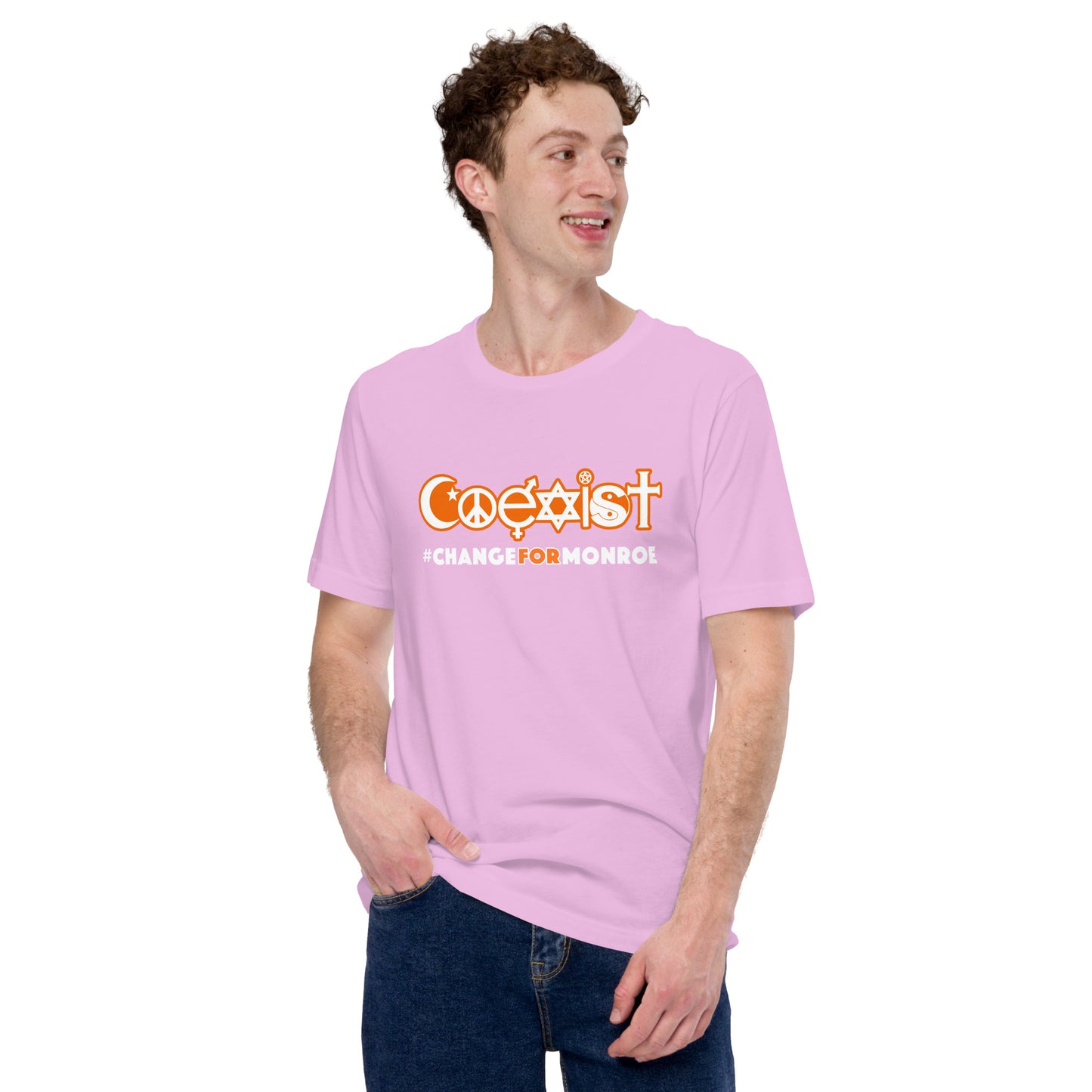 COEXIST Hashtag shirt Change for Monroe Unisex t-shirt