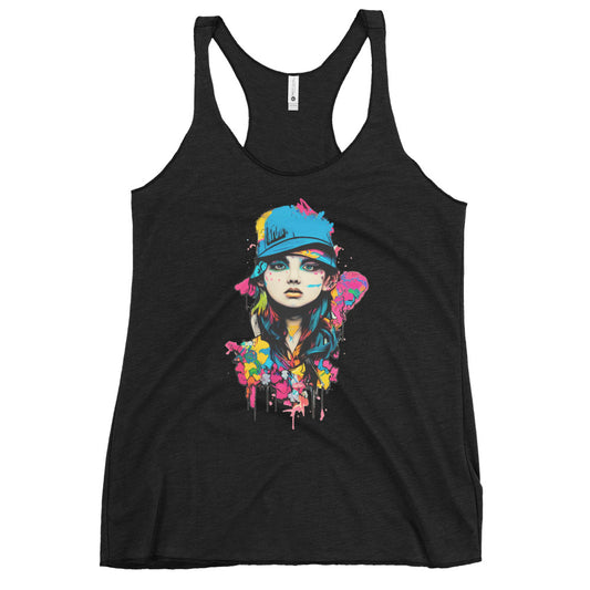 "Graffiti Girl"  Vivid Watercolor Racerback Tank